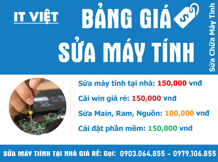 Bảng giá sửa máy tính quận Tân Phú