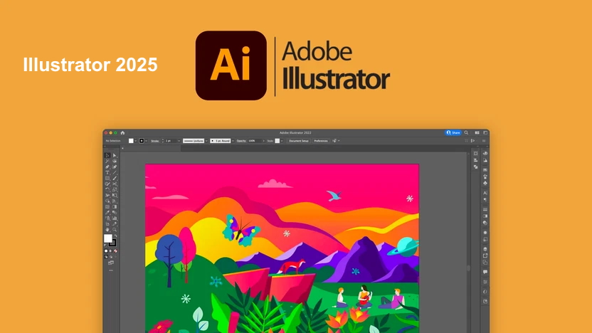 Tải Illustratorr 2025 dùng vĩnh viễn cài đặt miễn phí